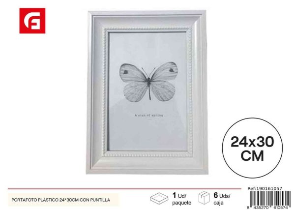 Portafoto plástico 24*30 cm con puntilla - Marcos decorativos