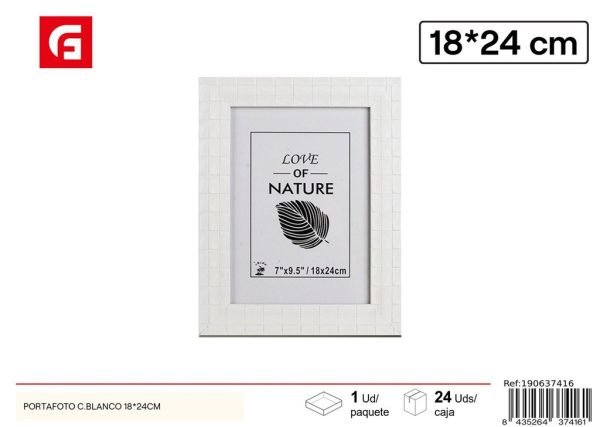 Portafoto plástico color blanco PS-515 18x24cm para decoración