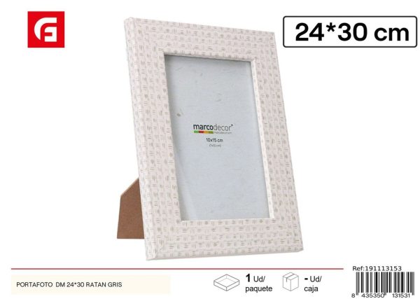 Portafoto ratan gris 24*30 cm - Artículos de decoración