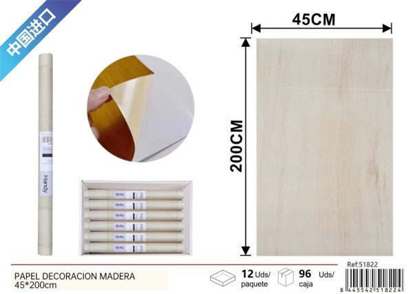 Papel decorativo imitación madera 45*200cm - Decoración - Imagen 6