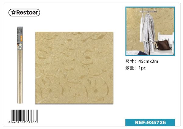 Papel tapiz autoadhesivo 45 cm x 2.0 m dorado - Decoración del hogar