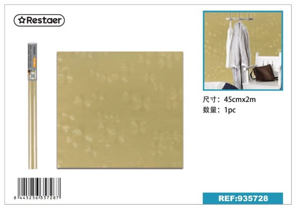 Papel tapiz autoadhesivo 45 cm x 2.0 m dorado - Decoración del hogar - Imagen 2