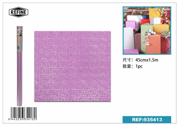 Rollo adhesivo con purpurina estampada 45cm x 1.5m - Decoración del hogar - Imagen 5