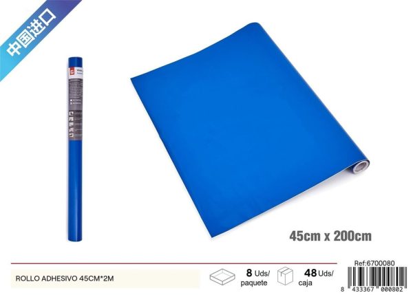 Rollo adhesivo papel decorativo en color azul oscuro 45x200 cm
