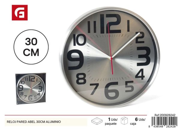 Reloj de Pared Abel 30cm Aluminio - Decoración del Hogar y Relojes de Pared