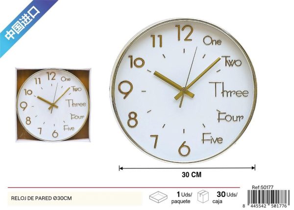 Reloj de pared Ø30cm - Decoración del hogar - Imagen 2
