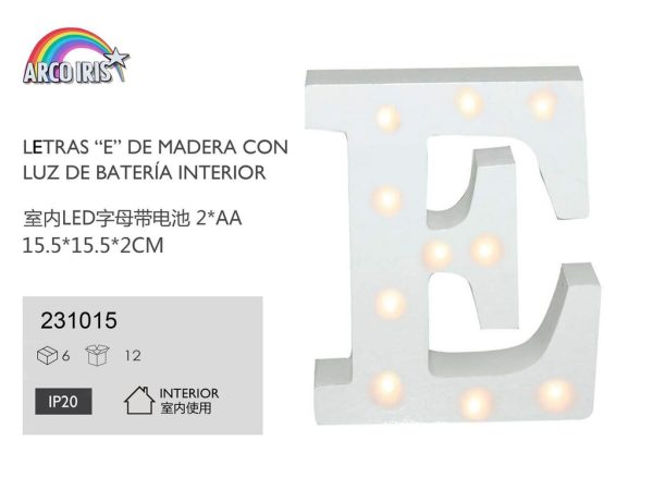 Letra con luz - E - Decoración luminosa