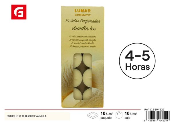 Caja con 10 tealights vainilla - Velas aromáticas