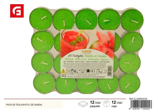 Pack de 20 velas tealight sandía - Velas aromáticas