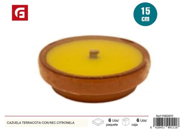 Terracota cazuela con repelente de citronela - Velas y repelentes