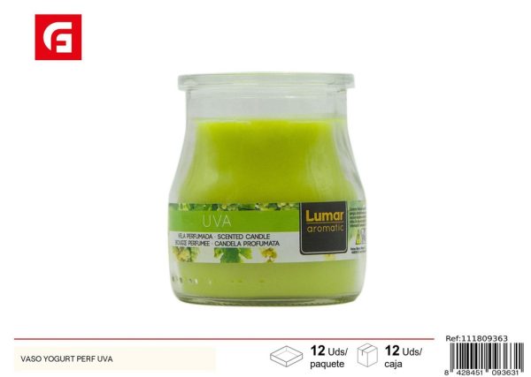Vela Aromática en Vaso Yogur con Uva - Ambientadores y velas aromáticas