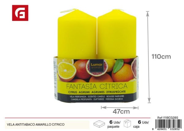 Vela antitabaco amarillo cítrico - Velas y ambientadores