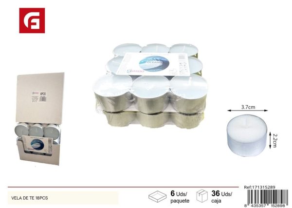 Vela de té 18pcs océano - Ambientador aromático