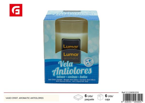 Vela en vaso de cristal aroma antiolores - Vela aromática neutralizadora de olores
