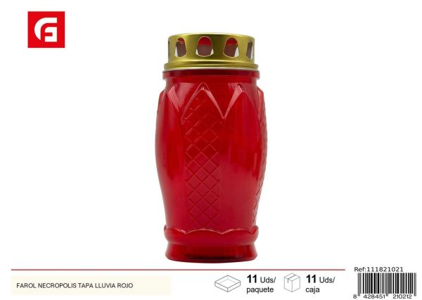 Vela farol necropolis tapa lluvia roja para exteriores y decoración