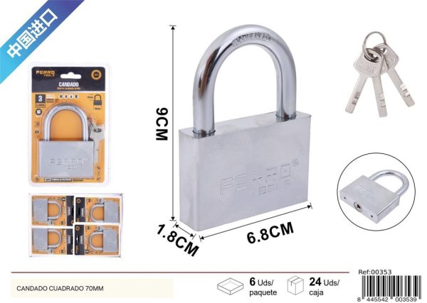 Candado cuadrado 70 mm - Seguridad y candados