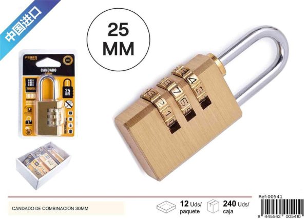 Candado de combinación 30mm - Accesorios de ferretería