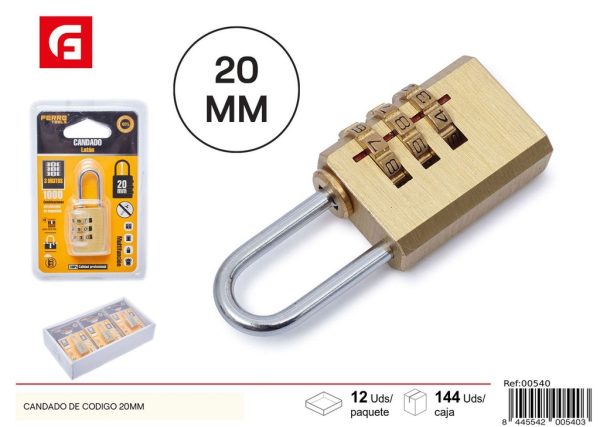 Candado de código 20mm - Seguridad y almacenamiento