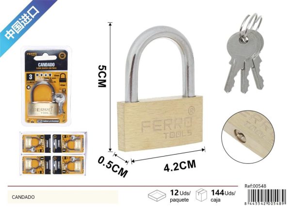 Candado de latón 50 mm - Accesorios de ferretería