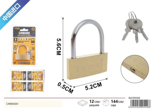Candado de latón 60mm - Ferretería y cerrajería