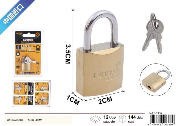 Candado de titanio 20 mm - Accesorios de ferretería