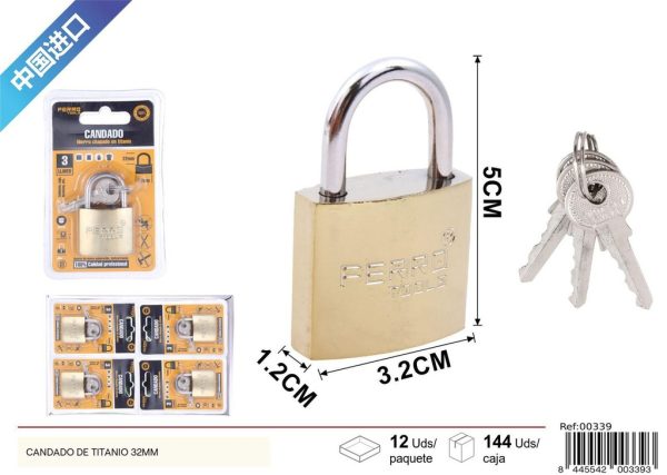 Candado de titanio 32mm - Ferretería y accesorios