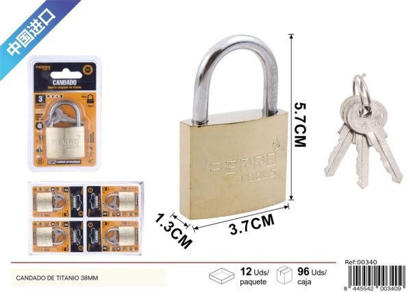 Candado de titanio 38mm para seguridad y protección