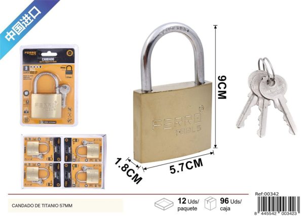 Candado de titanio 57mm - Seguridad para el hogar