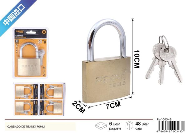 Candado de titanio 70mm para seguridad y protección