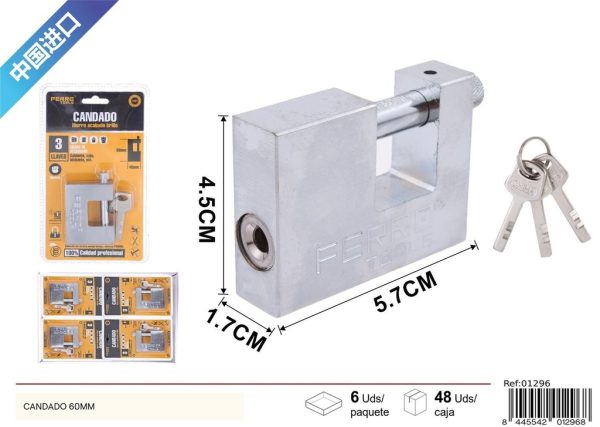 Candado rectangular de 60mm - Ferretería y accesorios de seguridad