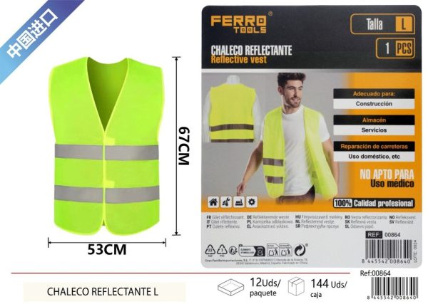 Chaleco reflectante talla L - Ropa de seguridad y visibilidad