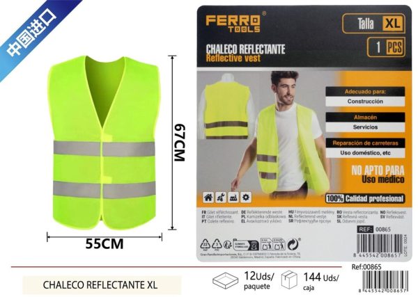 Chaleco reflectante talla XL - Ropa de seguridad y visibilidad