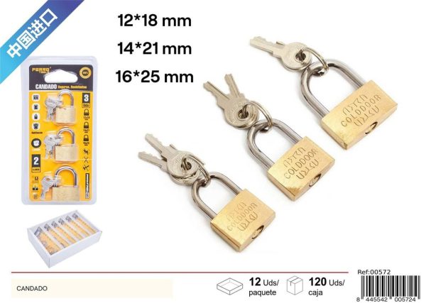 Set de candados de cobre 3uds para seguridad
