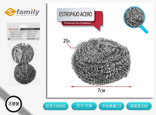 Estropajo de acero 25g/2 piezas - Productos de limpieza