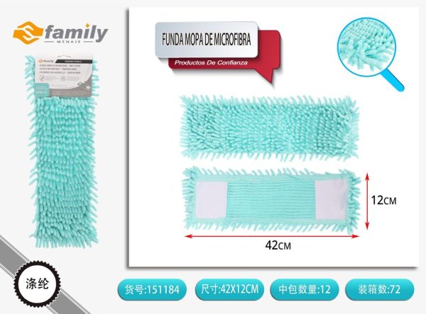 Funda de mopa de microfibra azul 42x12 cm - Productos de limpieza
