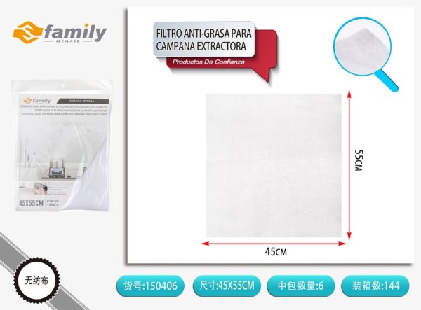 Paño de filtro anti-grasa para campana extractora 45x55cm - Utensilios de cocina