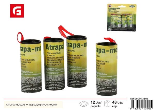 Atrapa-moscas adhesivo caucho *4 - Productos de limpieza y exterminación