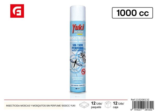 Insecticida para moscas y mosquitos sin perfume 1000CC YUKI - Productos de limpieza