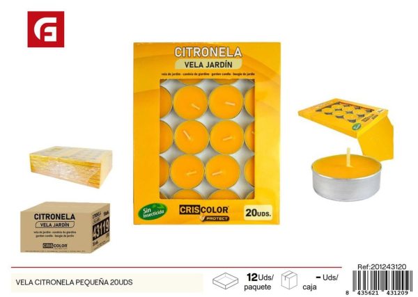 Vela de citronela pequeña 20 uds - Velas anti-mosquitos