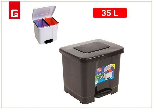 Cubo de basura con pedal gris oscuro - Organización y limpieza del hogar