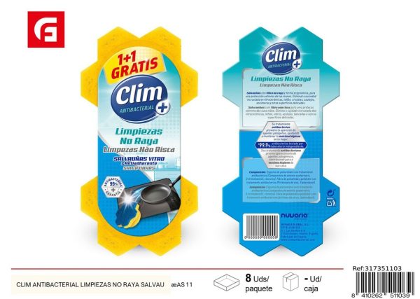 Esponja limpiadora antibacterial Sin rayones 1+1 - Utensilios de limpieza