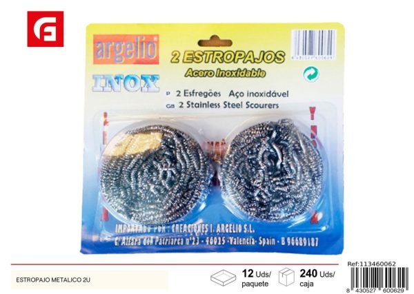 Estropajo metálico 2U - Accesorios de limpieza y estropajos