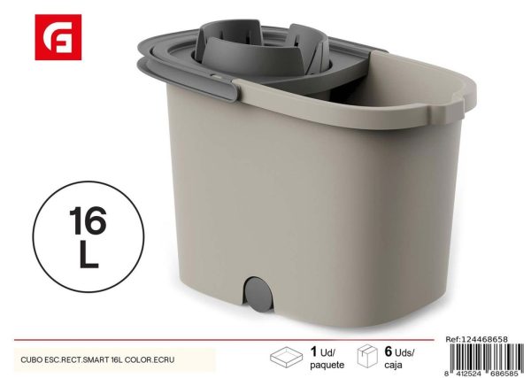 Cubo de escurrir rectangular 16L color ecru - Accesorios de limpieza
