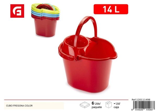 Cubo fregona color 14L - Accesorios de limpieza