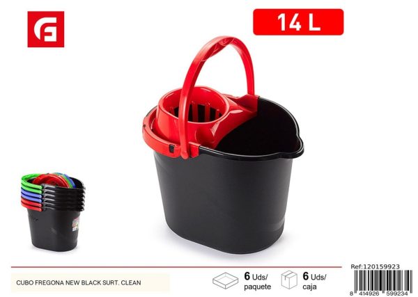 Cubo fregona negro 14L - Accesorios de limpieza