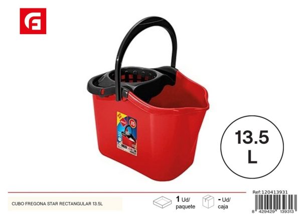 Cubo fregona rectangular 13.5L - Productos de limpieza - Imagen 2