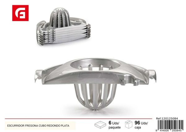 Escurridor de fregona cubo redondo plata - Accesorio de limpieza