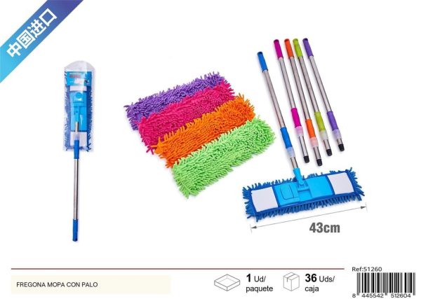 Fregona con palo de acero inoxidable mezclado - Productos de limpieza