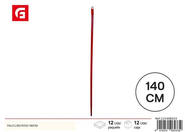 Palo de fregona rojo 140cm - Artículos de limpieza y fregona