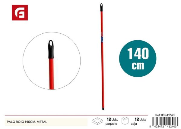 Palo rojo 140 cm de metal - Artículos de limpieza
